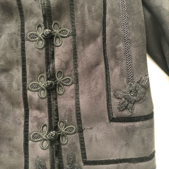 Zara suede shearling embellished coat * - Picture 3 of 8